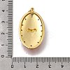 Brass Micro Pave Clear Cubic Zirconia Pendants KK-F899-01A-G-3