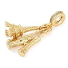 Rack Plating Brass Micro Pave Cubic Zirconia European Dangle Charms KK-P287-21G-2