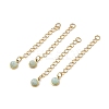 Ion Plating(IP) 316 Surgical Stainless Steel Curb Chain Extender with Natural  Amazonite Round Charm STAS-A097-01G-02-1
