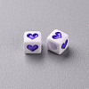 White Opaque Acrylic Beads MACR-T038-12E-2