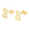 Brass Heart Infinity Stud Earrings KK-Q775-25G-1