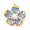 304 Stainless Steel Enamel Pendants STAS-P380-79G-03-1