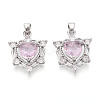 Brass Micro Pave Cubic Zirconia Pendants KK-N264-07P-1