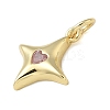 Rack Plating Brass Micro Pave Cubic Zirconia Pendants X-KK-K392-54G-2