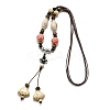 Ethnic Style Alloy & Porcelain Ceramic Beads Pendant Tassel Y Necklaces NJEW-D308-03A-2