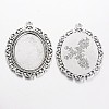 Tibetan Style Alloy Big Pendant Cabochon Settings TIBEP-553-AS-FF-4