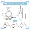 50Pcs 304 Stainless Steel Toggle Clasps STAS-SC0006-76-2