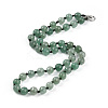 8mm Faceted Round Natural Green Aventurine Beaded Necklaces X-NJEW-F327-01A-02-1