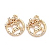 Rack Plating Brass Micro Pave Clear Cubic Zirconia Charms KK-E267-09LG-1