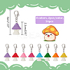 16Pcs 8 Colors Mushroom Opaque Resin Pendant Stitch Markers HJEW-NB00039-2