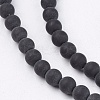 Natural Black Stone Bead Strands G-R193-01-4mm-3