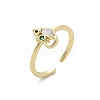 Brass Micro Pave Cubic Zirconia Cuff Rings for Women RJEW-C126-05G-4