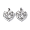Rack Plating Brass Micro Pave Cubic Zirconia Pendants KK-K340-04P-1