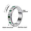 304 Stainless Steel Micro Pave Cubic Zirconia Rotating Finger Rings WGCDCC2-02-2