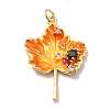 Autumn Theme Rack Plating Brass Micro Pave Cubic Zirconia Pendants KK-M230-19G-2