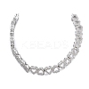 Brass Micro Pave Clear Cubic Zirconia Multi Heart Connector Charms KK-B125-05P-1