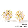 Cute Fashionable Sunflower Brass Clear Cubic Zirconia Stud Earrings for Women VH7419-2-1