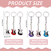 12Pcs 6 Styles Zinc Alloy Keychain KEYC-ME0001-01-2