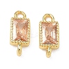 Brass Pave Cubic Zirconia Rectangle Connector Charms KK-P348-10G-04-1