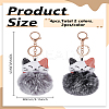 4Pcs 2 Colors Imitation Rabbit Fur Furry Pom-Pom Keychains AJEW-LP0012-15A-2