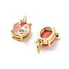 Oval Brass Micro Pave Cubic Zirconia Pendants KK-L237-020G-03-3