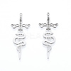 Non-Tarnish 201 Stainless Steel Big Pendants STAS-N090-LA976-1-1
