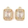 Brass Micro Pave Cubic Zirconia Charms KK-F906-12G-1