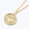 Brass Micro Pave Clear Cubic Zirconia Pendant Necklaces NJEW-J059-01J-3