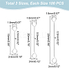300Pcs 3 Styles 304 Stainless Steel Connector Charms STAS-UN0042-87-3