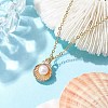 Alloy Enamel Shell Pendant Necklaces NJEW-JN04775-2