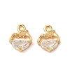 Brass with Clear Cubic Zirconia Charms LS-KK-B160-22G-1