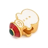 Christams Brass Enamel European Beads KK-F922-03D-G-2