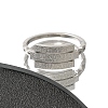 Textured Rectangle 304 Stainless Steel Finger Ring for Women RJEW-L126-05B-05P-2