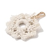 Handmade Macrame Nylon Thread Snowflake Pendant Decorations HJEW-P019-01G-2