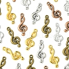 50Pcs 5 Colors Tibetan Style Treble Clef Pendants TIBEP-FS0001-28-3