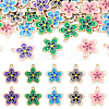 40Pcs 5 Colors Alloy Enamel Pendants ENAM-TA0003-45-1