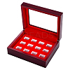 12-Slot Wooden Champion Rings Storage Boxes with Clear Acrylic Window Lid CON-WH0089-287-1