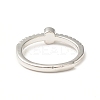 Clear Cubic Zirconia Initial Letter Adjustable Ring RJEW-C052-01P-C-3
