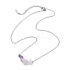 Gradient Color Gemstone Chip Pendant Necklaces NJEW-JN05073-5