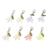 8Pcs 8 Colors Flower Acrylic Pendant Decorations HJEW-FS00034-01-3