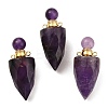 Natural Mixed Stone Openable Perfume Bottle Pointed Pendants G-F754-02G-2