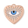 Rack Plating Brass Micro Pave Cubic Zirconia with Enamel Pendants KK-G515-58KCG-1