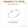 1Pc Letter Brass Rhinestone Open Cuff Rings for Women AJEW-LP0004-47R-S-2