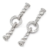 Brass with Clear Cubic Zirconia Fold Over Clasps KK-Z080-09P-1