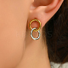 Fashionable 201 Stainless Steel Ring Dangle Stud Earrings  LS-WR8463-1