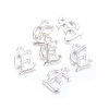 Silver Color Plated Alloy Letter Pendants PALLOY-J718-01S-E-2