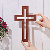 Wood Cross Wall Decoration AJEW-WH0348-328-3