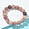 Natural Sunstone Round Beads Stretch Bracelets for Women BJEW-Z158-03A-01-2