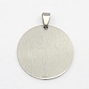 Tarnish Resistant DIY Materials 201 Stainless Steel Flat Round Hand Mirror Polished Finish Stamping Blank Tag Pendants X-STAS-O044-125-2