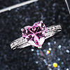 Brass Micro Pave Cubic Zirconia Finger Rings for Women FS-WGC99AF-01-2
